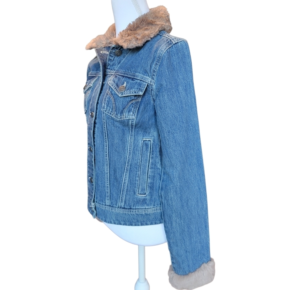 Hollister Jean Jacket With Faux Fur Trim - Picture 4 of 9